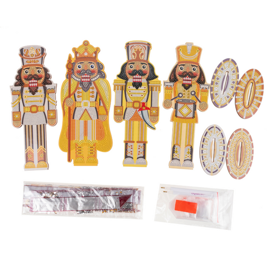 Crystal Art Nutcrackers MDF - Gold and Silver Contents