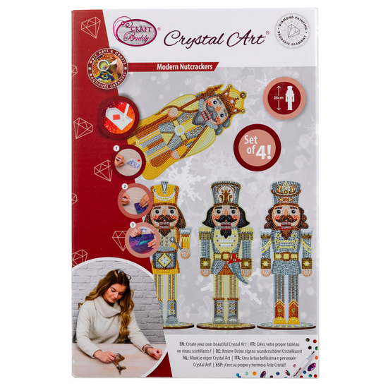 Crystal Art Nutcrackers MDF - Gold and Silver Front Packaging