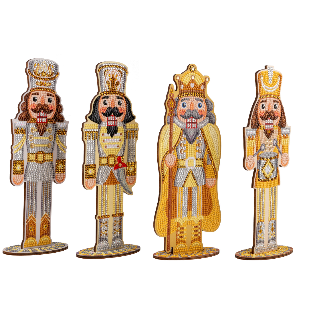 Crystal Art Nutcrackers MDF - Gold and Silver Side View