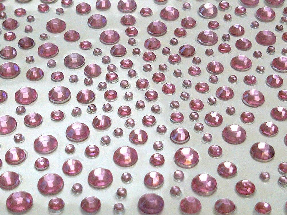 325 x 2,3,4,5mm Baby Pink Self Adhesive Gems