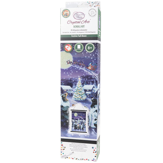Festive full moon crystal art scroll kit 35x45cm front packaging