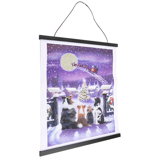 Festive full moon crystal art scroll kit 35x45cm side