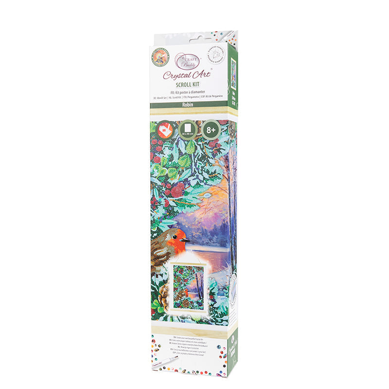Robin crystal art scroll kit 35x45cm front packaging